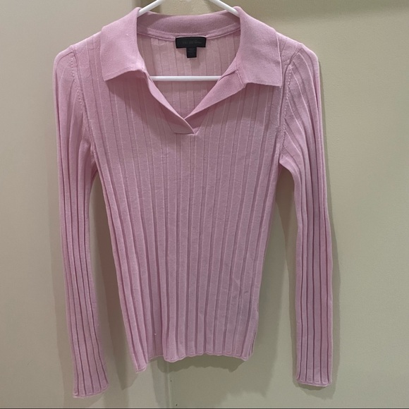 Saks Fifth Avenue Ribbed Collared Wool Sweater - Picture 5 of 16